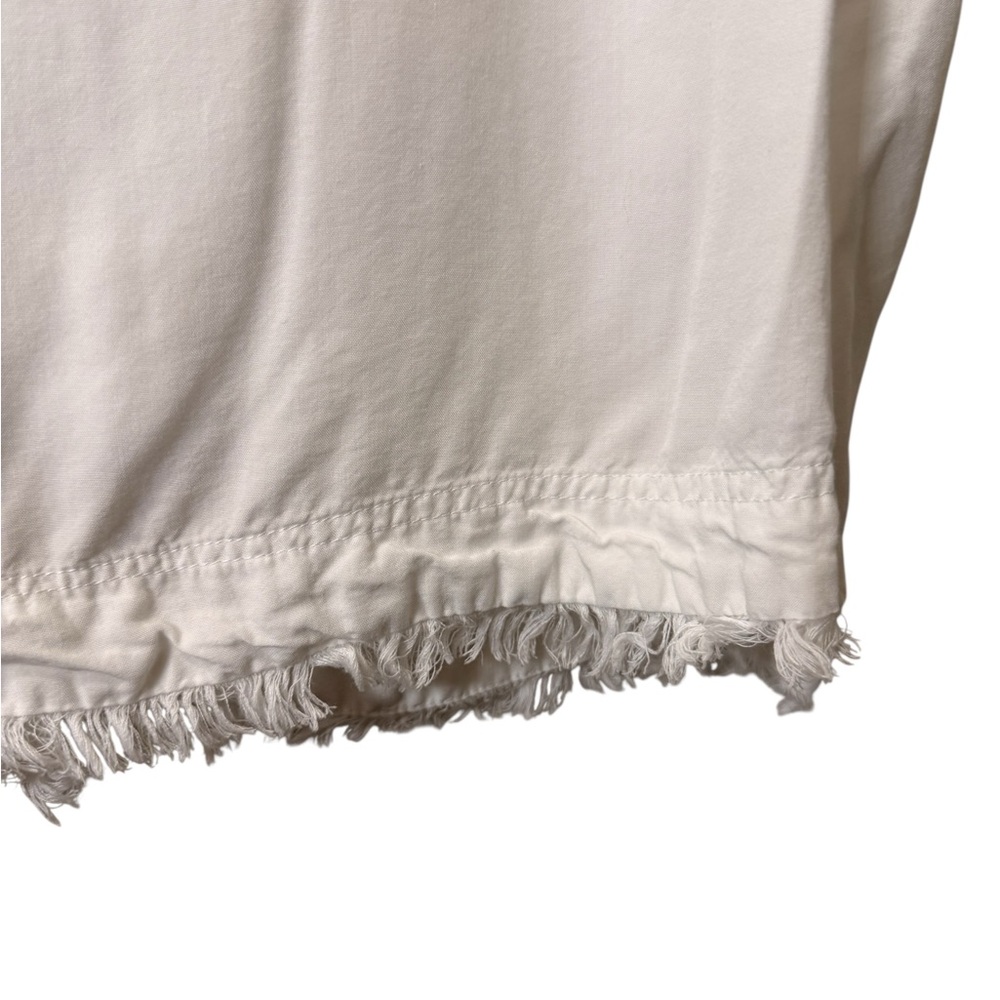 Thread + Supply White Frayed Hem Sleeveless Top Large Pre-loved - Picture 4 of 5